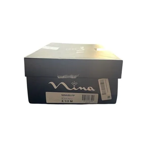 Nina Nina60 Kitten Heel Black Peau Pumps Womens Size 8.5 NWB - Picture 8 of 8